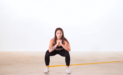 Stationary lunges resistance band