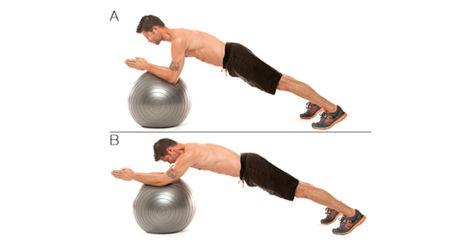 Stability ball front plank