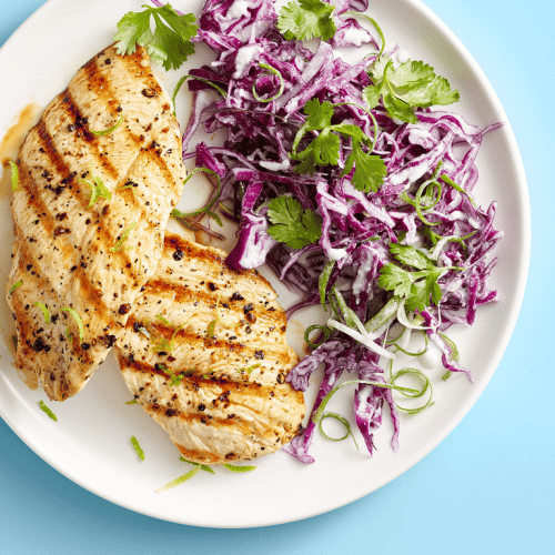 Grilled Chicken With Coconut-Lime Slaw
